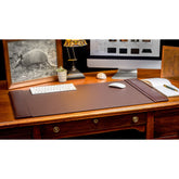 Chocolate Brown Leather Desk Pad, 34 x 20